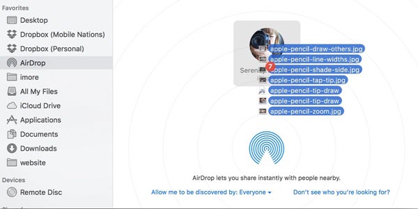 Transfer Photos from Mac to iPhone with AirDrop.