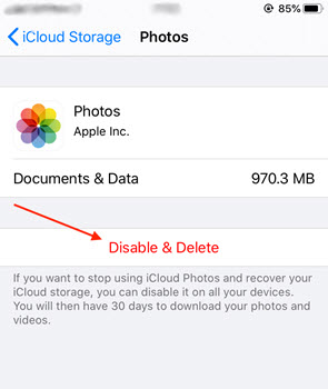 You can also remove all photos in iCloud and disable future photo synchronization to your iCloud account