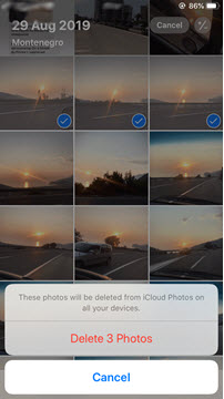 To delete selected photos and videos from iCloud using your iPhone or iPad