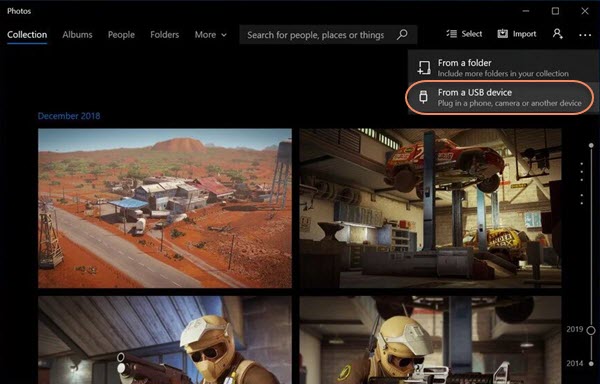 Import Photos from iPhone to PC with Windows Photos App.