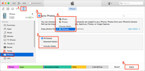 Transfer Photos from Computer to iPhone with iTunes