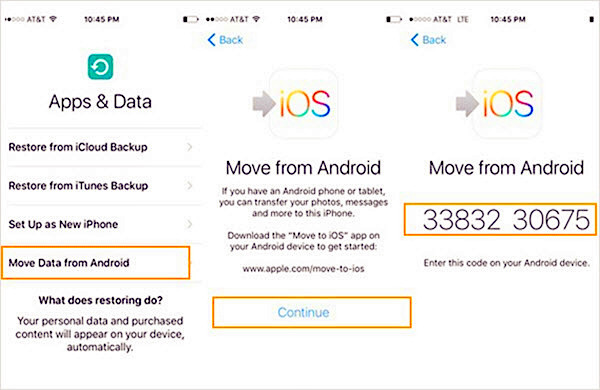 Transfer Data from Android to iPhone via Move to iOS