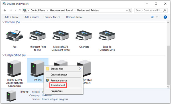 Using Control Panel to Fix iPhone Not Showing Up on PC.