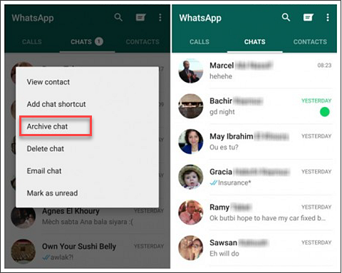 Archive WhatsApp Chats to Hide Conversations