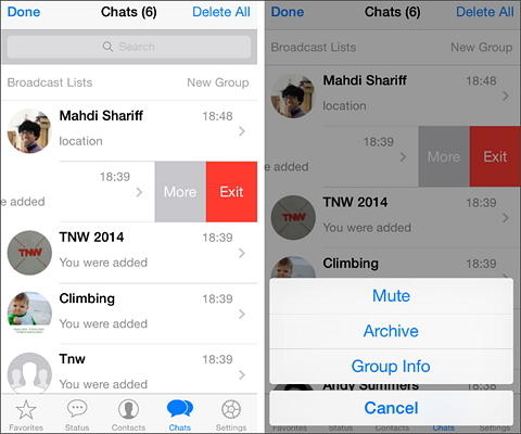 Archive chats in iPhone