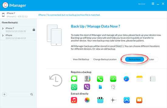 Backup iPhone Data without iTunes Opened