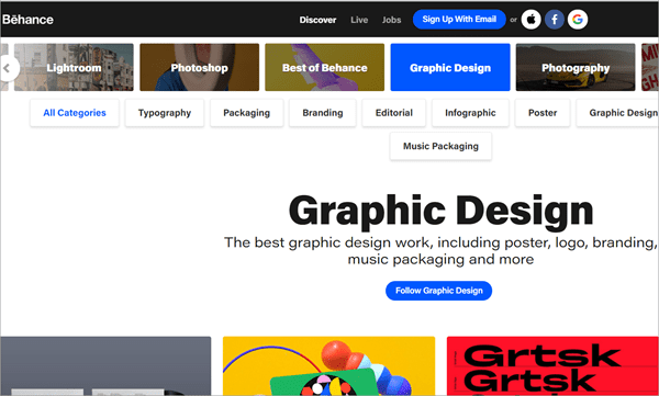 Behance is also one of the most famous artist communities