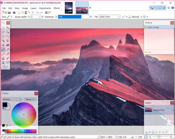 Paint.net is one of the Best Free Photo Editing Software for Beginners with Windows 10.