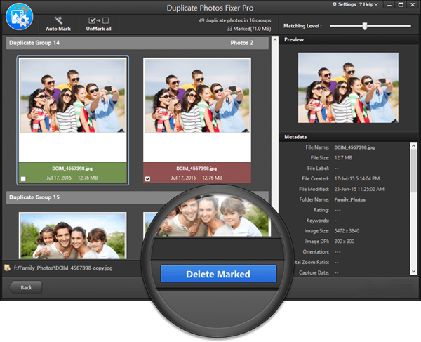 Using Duplicate Photos Fixer Pro to find and delete duplicate photos.