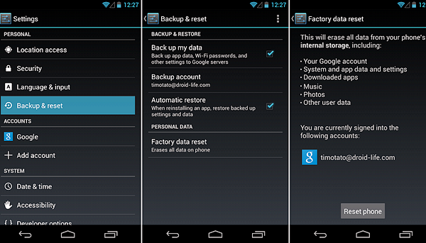 Using Factory Reset to Format Your Android Phone.