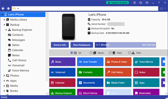 iExplorer is another software to back up the iPhone to computer..