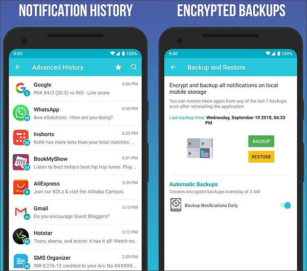 Using Notification History Log