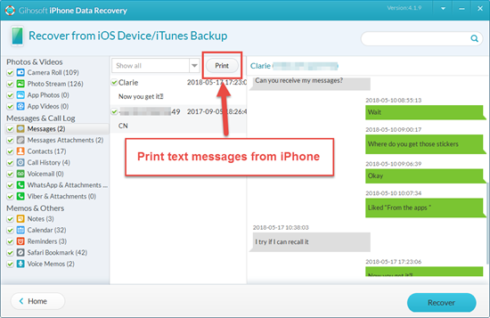 How to Print Deleted Text Messages from your iPhone directly.
