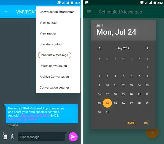 Pulse SMS to Schedule SMS Messages