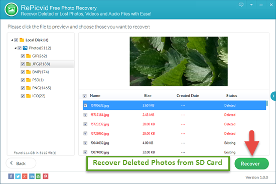 Preview and Retrieve Deleted Photos/Videos from SD Card