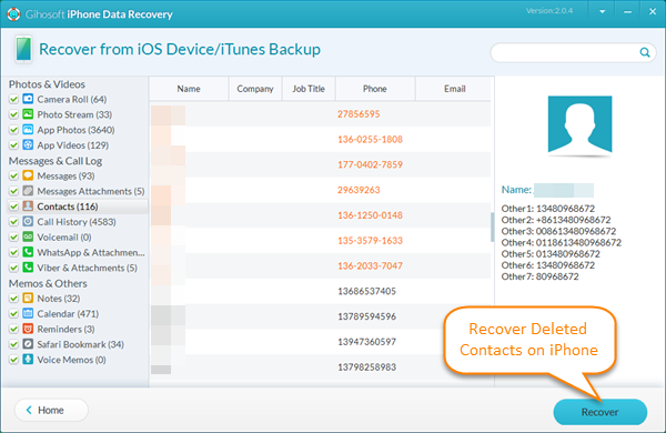 Tutorial - Recover iPhone Contacts without Backup
