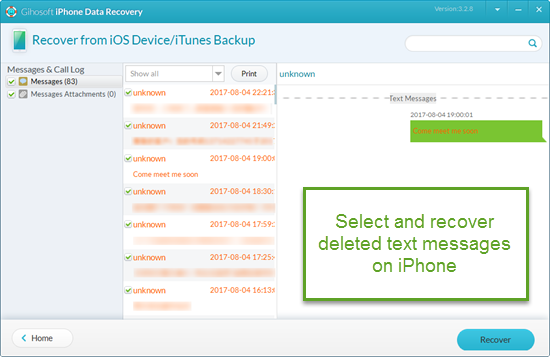 Recover Deleted Text Messages on iPhone without Backup