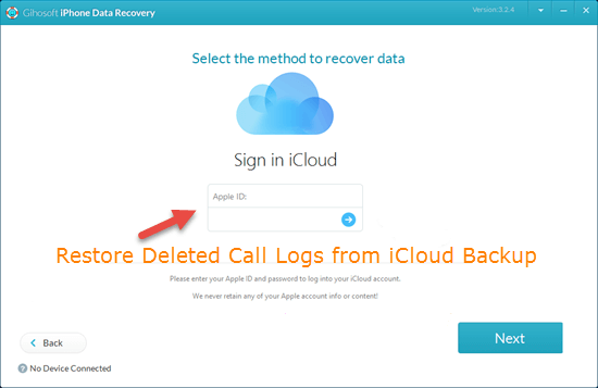 Restore Deleted iPhone Call History from iCloud Backup
