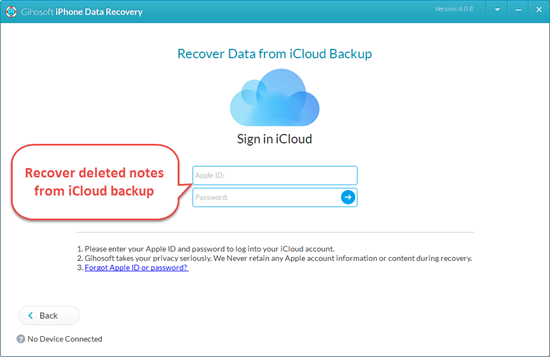 Restore Deleted Notes from iCloud Backup