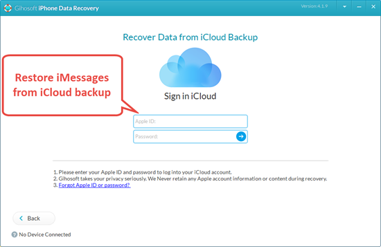 Restore Deleted iMessages from iCloud Backup
