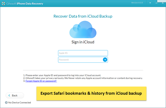 Restore Safari Data from iTunes backup