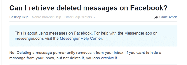 Recover Deleted Facebook Messages