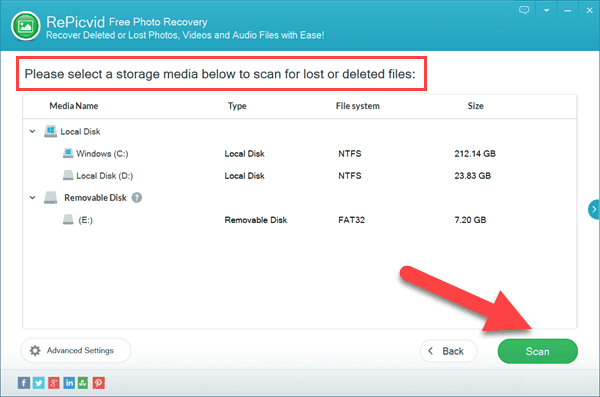 Scan for Deleted or Lost Pictures from Computer
