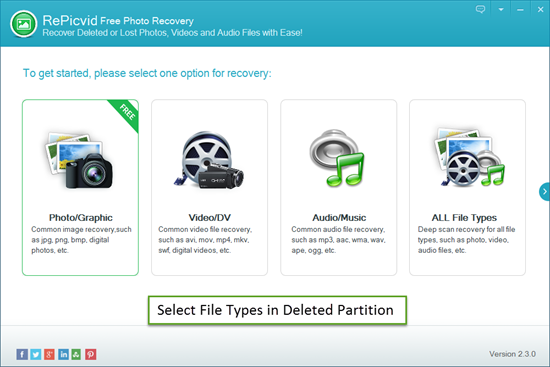 Select File Types in Deleted Partition