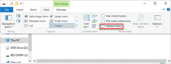 ow to Show Hidden Files in Windows 10/8