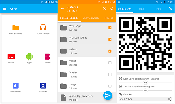 SuperBeam is best Android File Transfer Apps to Transfer Android Data.