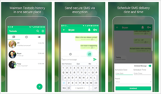 Textodo Messages to Schedule SMS Messages