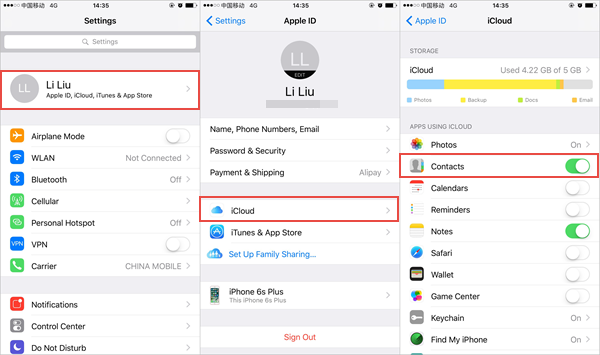 Transfer Contacts from iPhone to iPhone