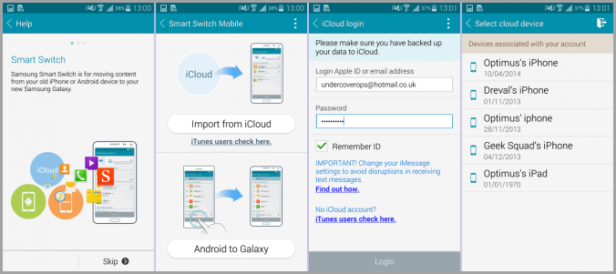 Transfer Data from iPhone to Galaxy 