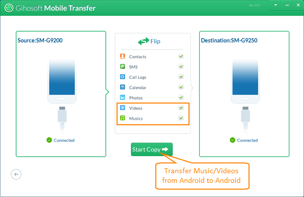Transfer Music , Songs and Videos from Android to Android
