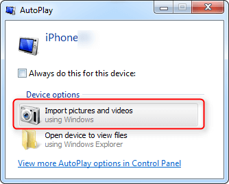 Transfer Photos from iPhone to PC with Windows Auto Play