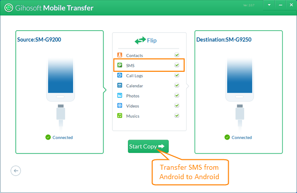 Transfer SMS/Text Messages from Android to Android