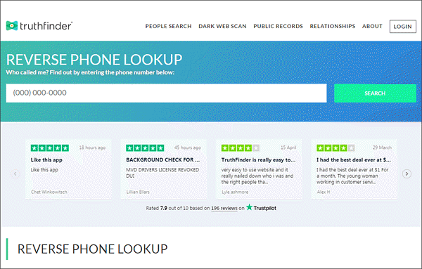 TruthFinder Phone lookup is one of the safest reverse phone number lookup services.