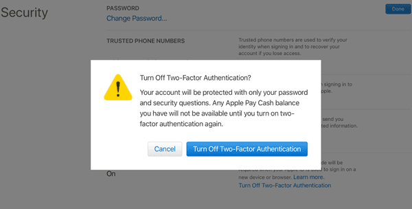 How to Turn off Two Factor Authentication