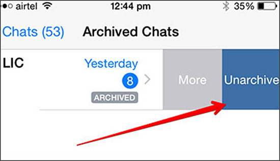 Archive chats in iPhone