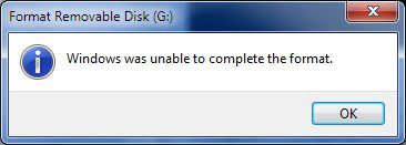 SD card/USB drive not formatting on windows